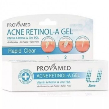 Точечный гель против прыщей Rapid Clear Acne с цинком и ретинолом от Provamed 10 гр / Provamed Rapid Clear Acne Retinol-A Gel 10g