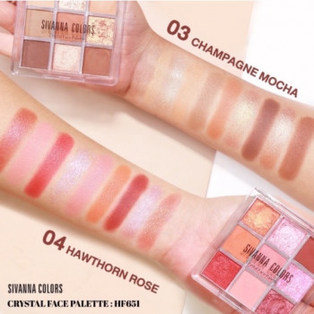 SIVANNA CRYSTAL FACE PALETTE (HF651) : SIVANNA CRYSTAL FACE PALETTE EYESHADOW x 1 шт.