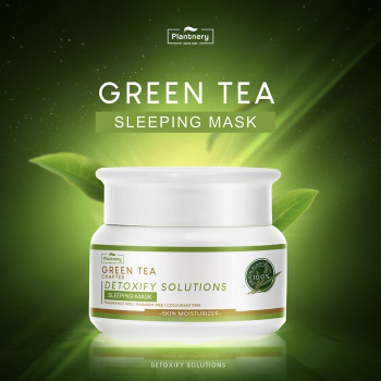 Ночная маска с зеленым чаем Plantnery 50 г Ночная маска, выводит токсины из кожи, помогает уменьшить остаточные загрязнения. для здорового вида кожи