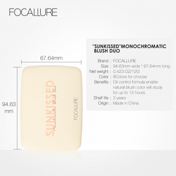 FOCALLURE Face Makeup Bronzer Palette Natural Color Pigmentation Matte Blush Powder