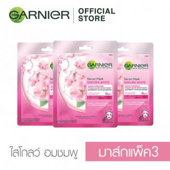 Garnier Sakura White Mask [3шт] GARNIER SAKURA WHITE SERUM THEET MASK [pack3] 28g маска для лица тканевая маска тканевая маска