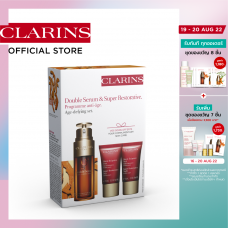 CLARINS DOUBLE SERUM & SUPER RESTORATIVE SET Clarins Double Serum & Super Restorative Set Сыворотка питает кожу лица, уменьшает морщины.