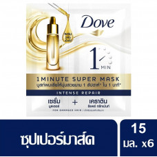 Dove 1 Minute Intense Repair Super Mask Сделайте поврежденные волосы мягкими и красивыми за 1 минуту 15 мл x6 Dove 1 Minute Intense Repair Super Mask 15 мл x6 (шампунь, крем-шампунь для волос, шампунь, натуральный