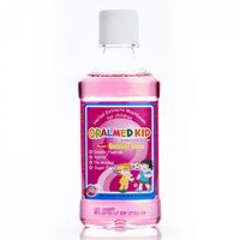 Детский ополаскиватель для полости рта со вкусом жвачки от Oralmed 240 ml / Oralmed Kid Bubble Gum Flavour Herbal Extracts Mouthwash for Children 240ml