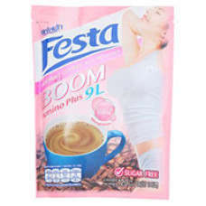 Растворимый диетический кофе с аминокислотами и глутатионом Boom Amino Plus 9L от Festa 10 пакетиков-саше по 12 гр / Festa Coffee Boom Amino Plus 9L Instant Coffee Mix Powder 10 sachets*12g