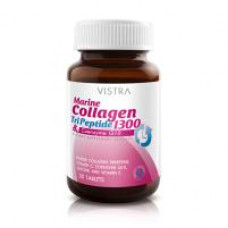 Добавка омолаживающая с коллагеном и витаминами Vistra 30 таб. / Vistra Marine Collagen Tri Peptide 1300 & Coenzyme Q10 Dietary Supplement Product 30 Tablets
