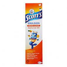 Детский витаминный апельсиновый сироп Emulsion Cod Liver Oil с рыбьим жиром и кальцием от Scott`s 200 мл / Scott`s Emulsion Cod Liver Oil 200 ml
