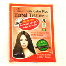 Травяной оттеночный бальзам "Экстра блеск" с кокосовым маслом от Catherine 10 гр / Catherine Herbal Treatment Hair Color Plus - Virgin Coconut Oil (Extra Shine) 10 gr