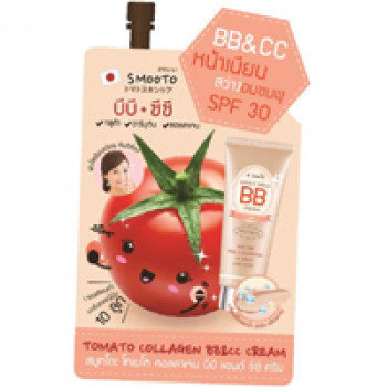 BB&CC крем для лица с томатом, коллагеном и глутатионом от Smooto SPF30 10 гр / Smooto Tomato Collagen BB&CC Cream 10 gr