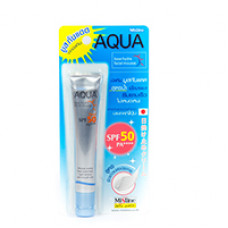 Солнцезащитный экстраувлажняющий крем-мусс для лица Aqua Base SPF50++++ от Mistine 20 мл / Mistine Aqua Base Mousse Blue 20 ml