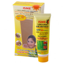 Солнцезащитный осветляющий крем для лица с куркумой Spf 50 Pa+++ от Isme 20 мл / Isme Curcuma Sun Protect Facial Sunscreen Sunblock Whitening Cream Spf 50 Pa+++ 20 ml