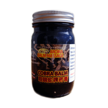 Чёрный тайский бальзам Cobra Balm Original с ядом королевской кобры 100 гр. / Black Thai balm Cobra Balm Original with royal cobra venom 100 gr.