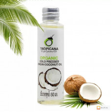Натуральное 100% кокосовое масло холодного отжима от Tropicana Oil, 100 мл / Tropicana Coconut oil 100 ml