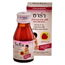 Sara Жаропонижающий сироп для детей со вкусом клубники, 60 мл / Sara Paracetamol strawberry 60ml