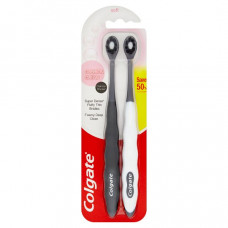 Зубная щетка Cushion Clean Charcoal Bristles Soft Toothbrush 2шт. / Colgate Cushion Clean Charcoal Bristles Soft Toothbrush 2pcs