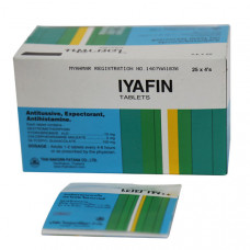 Ияфин таблетки Для снятия симптомов кашля 25 пак по 4 таб / Iyafin 25 x 4 Tablets