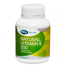 Mega We Care Натуральный витамин E 200 60 капсул / Mega We Care Natural Vitamin E 200 60 Capsules