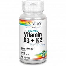 Solaray Витамин D3 + K2 120 капсул / Solaray Vitamin D3+K2 120 Caps