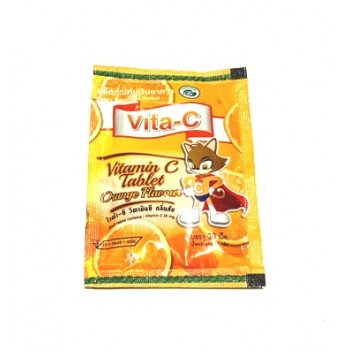Тайские витамины для детей Апельсин Vita C 30 таблеток x9шт / Vita-C Vitamin С Orange 30 tablets x9pcs
