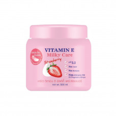Крем для тела Carebeau Vitamin E с клубничным ароматом 500 мл / Carebeau Vitamin E milky care + strawberry Body Cream 500ml