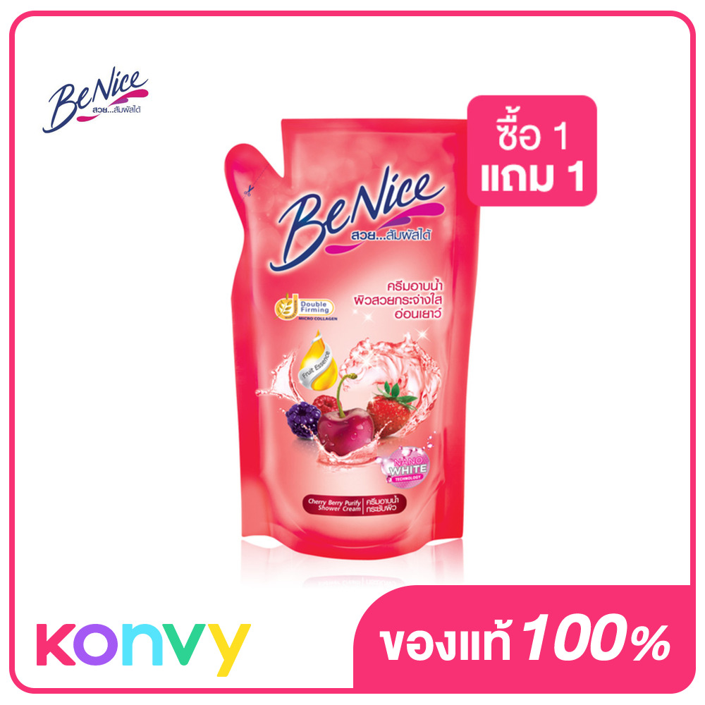 BeNice Крем для душа BeNice Cherry Berry 400 мл [Refill] Укрепляющий крем для душа Refill Bag