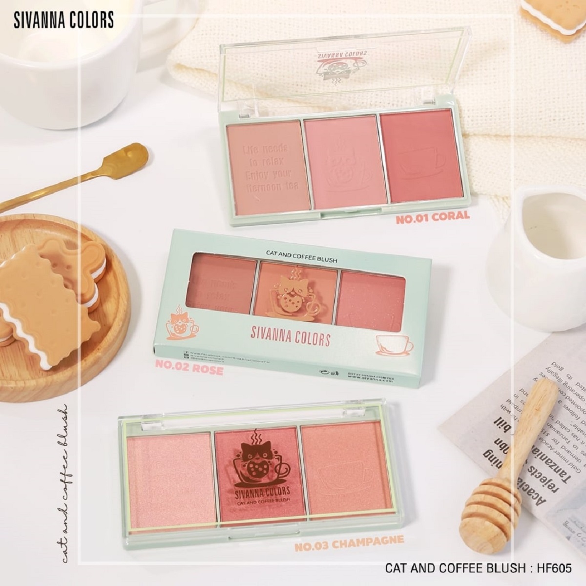 SIVANNA CAT AND COFFEE BLUSH (HF605) : Sivanna Cat & Coffee Blush Cheek Blush x 1 шт. abcmall