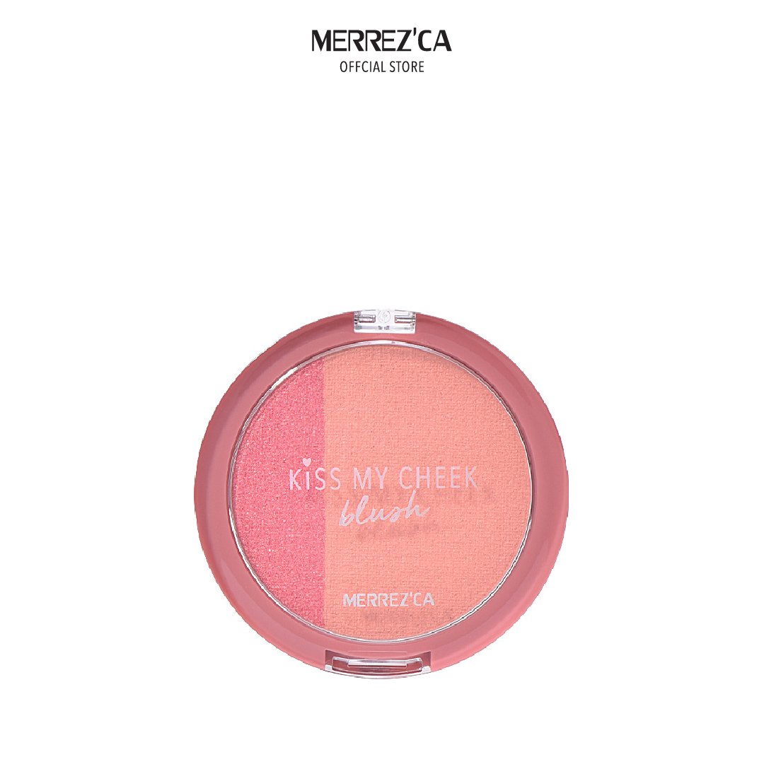 MERREZ'CA Kiss My Cheek Blush Двухцветные румяна для щек, сочетающие матовость и мерцание в одном картридже.