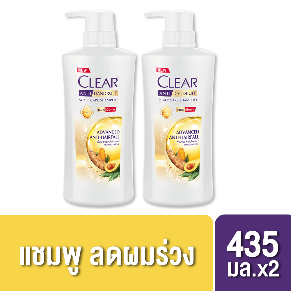 Clear Advanced Anti-Hair Fall Шампунь против перхоти Апельсин 435 мл x2 (Шампунь, Крем) Шампунь для волос, шампунь, натуральный