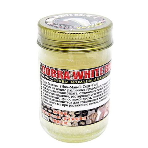 Белый тайский бальзам на основе жира и яда кобры White Cobra Balm 50 мл