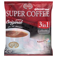 Растворимый тайский кофе "3 в 1" от Super Coffee 25 пакетиков-саше по 20 гр / Super Coffee Original 3 In 1 Coffee Mix 20g x 25