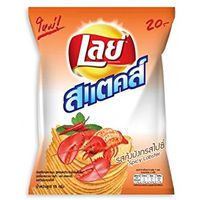 Картофельные рифленые чипсы со вкусом острого лобстера Spicy Lobster от Lay's 55 гр / Lay's Rock Hot Chili Squid Potato Chips 55 gr