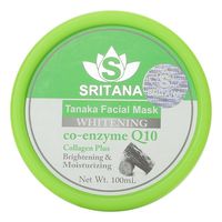 Маска для лица с танакой, коллагеном и Q10 осветляющая Sritana 100 мл / Sritana tanaka whitening facial mask Q10 collagen plus 100 ml