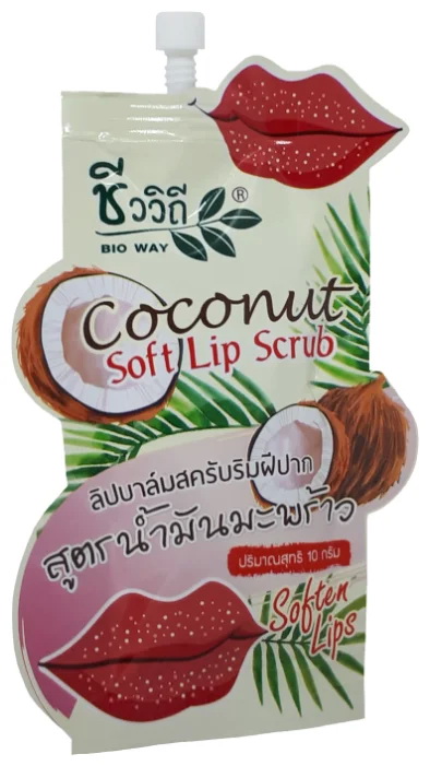 Bio Way Скраб для губ Кокосовый бесцветный / Bio Way Coconut Colorless Lip Scrub