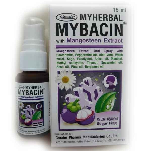 Спрей для горла и от кашля с мангустином MYBACIN / MYBACIN Throat and Cough Mouth Spray with Mangosteen