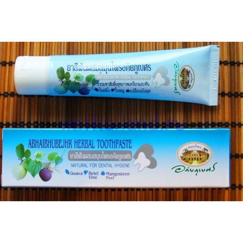 Коричневая тайская зубная паста с мангостином Абхай 70 гр / Brown Thai Toothpaste with Mangosteen Abhai 70 gr