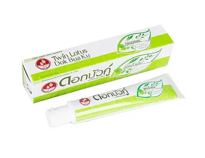 Зубная паста Twin Lotus Dok Bua Ku с травами оригинальная 100 гр / Original Toothpaste Twin Lotus Dok Bua Ku with herbs original 100 g