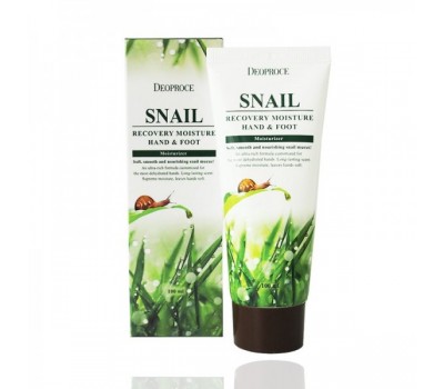 Увлажняющий крем с улиточным муцином для рук и ног от Deoproce / snail recovery moisture hand foot Deoproce 100 ml