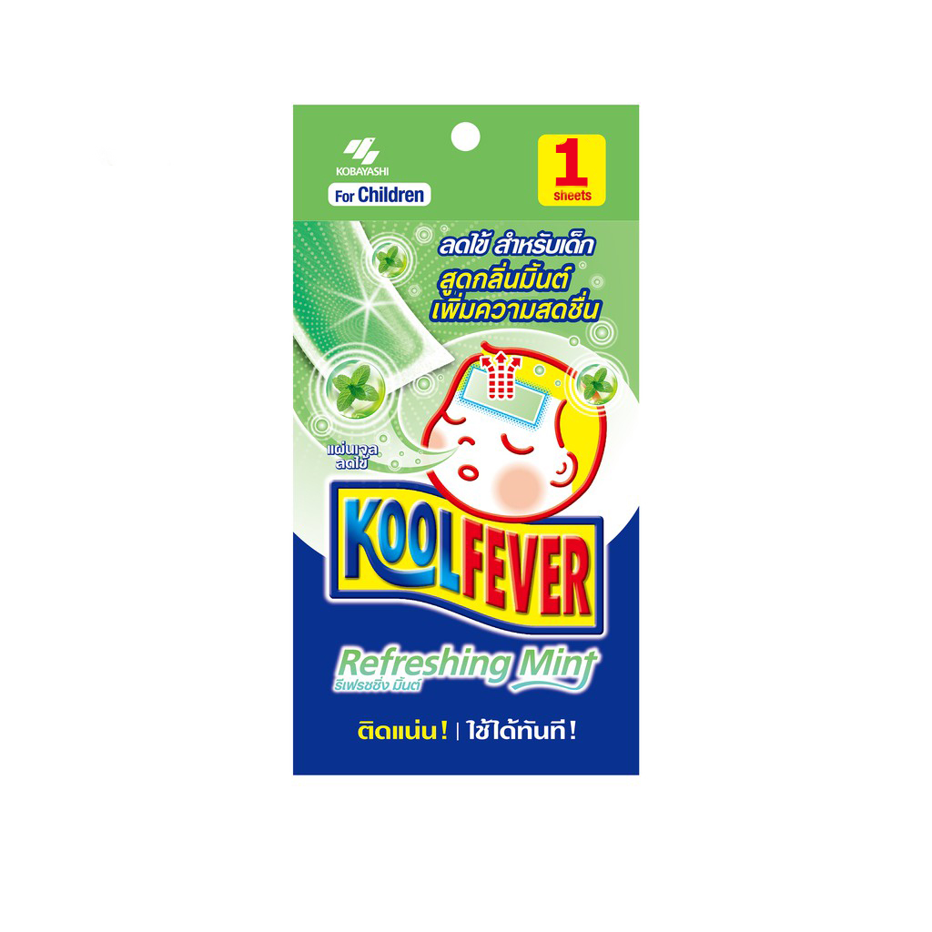 KOOLFEVER Освежающая мята Лист жаропонижающего геля для детей / KOOLFEVER Refreshing Mint Antipyretic 1 Sheet