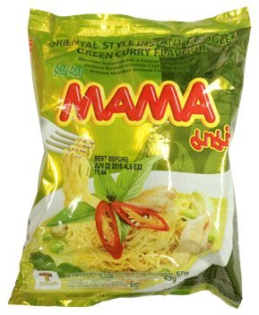 Mama Тайская лапша быстрого приготовления зеленый карри, 90 гр / Mama Instand noodles green curry 90 gr