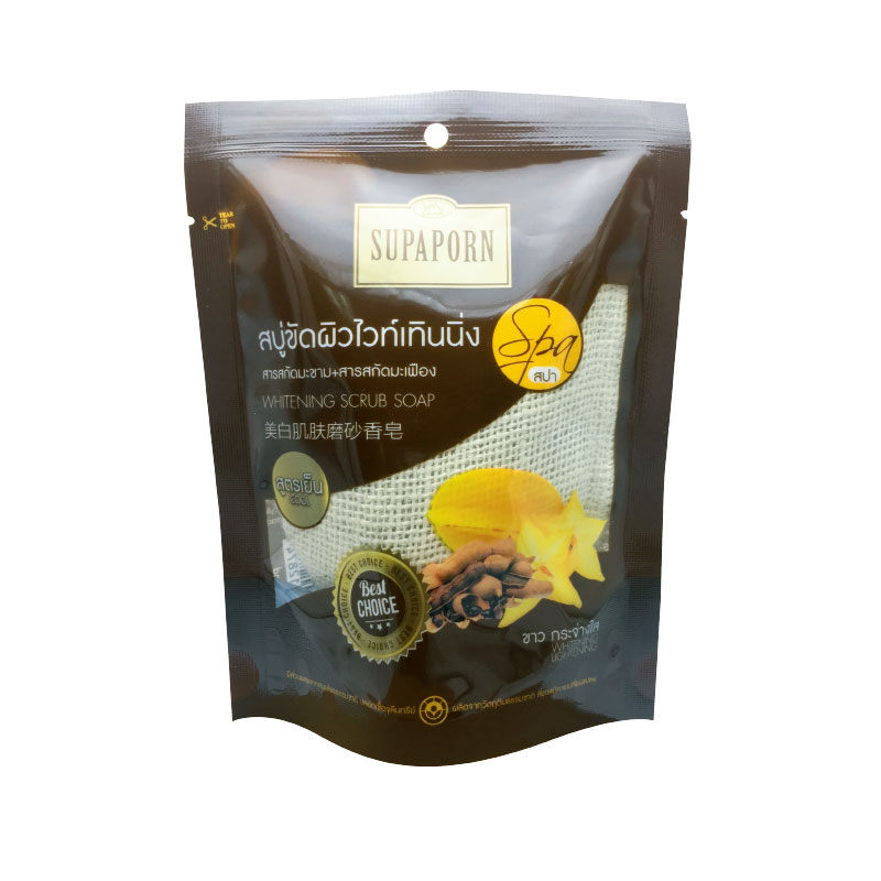 Supaporn Whitening Body Scrub Soap, Starfruit and Tamarind 70g отбеливающее мыло-скраб для тела / Supaporn Whitening Body Scrub Soap, Starfruit and Tamarind 70g