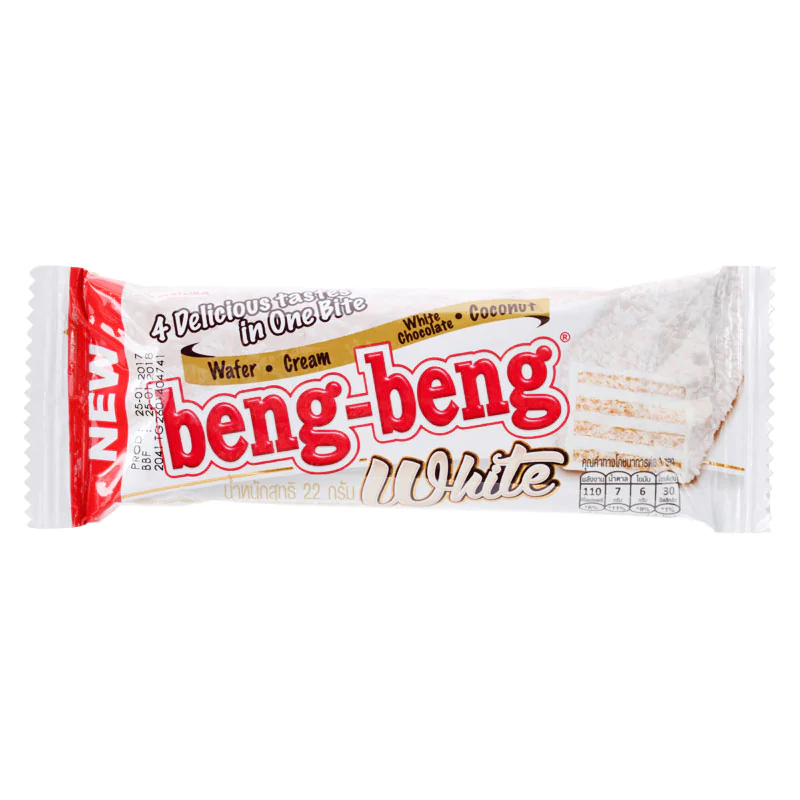 Вафли бенг бенг белый 22г x12pcs / Beng-beng White 22gx12pcs