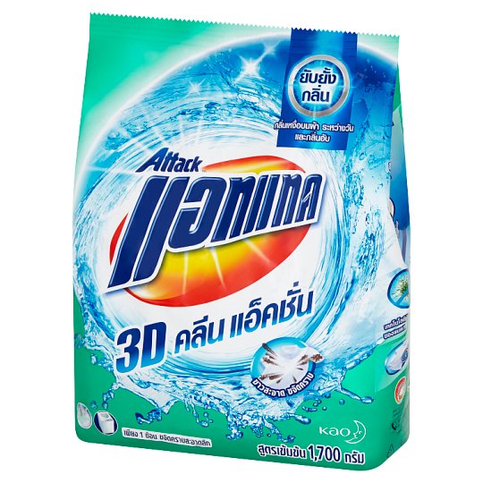 Attack 3D Clean Action Концентрированный порошок для стирки 1700 г /Attack 3D Clean Action Concentrated Powder Detergent 1700g