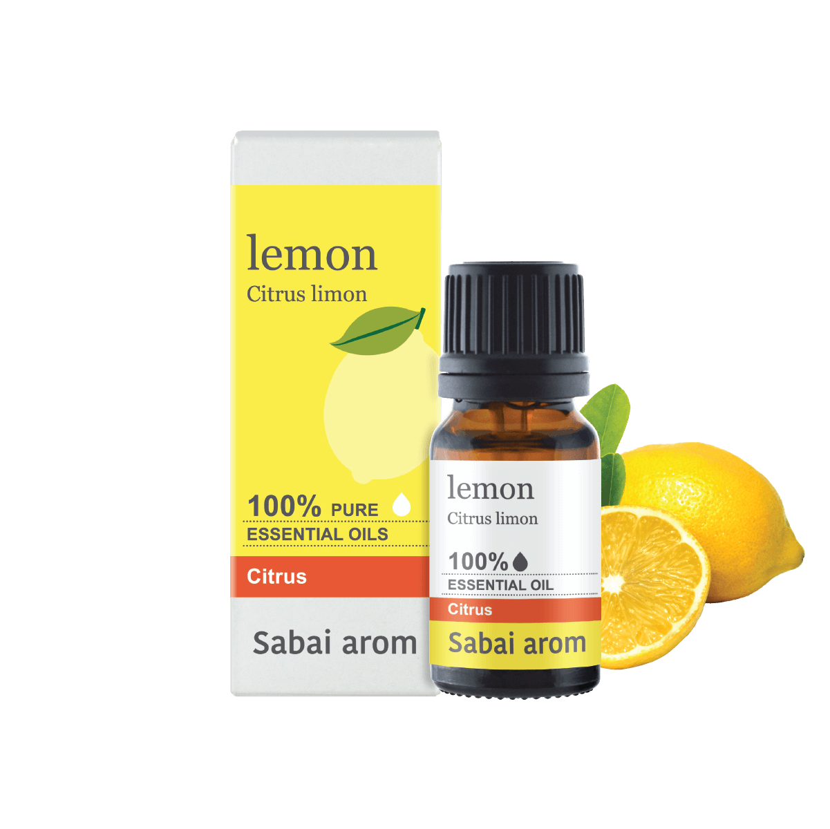 Натуральное масло для ароматерапии лимон 10 мл/ Sabai-Arom Lemon 100% Pure Essential Oil 10 ml.