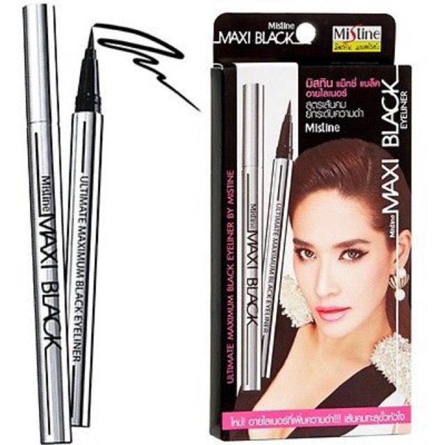 Водостойкий подводка-фломастер для глаз Mistine 1 гр / Mistine Maxi Black Eyeliner 1 g