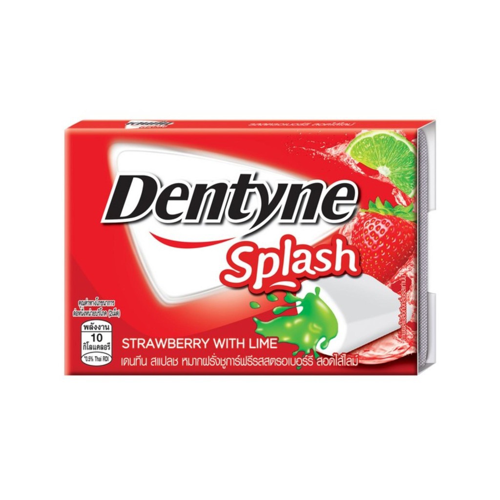 DENTYNE SPLASH КЛУБНИКА С ИЗВЕСТНОЙ КАМЕДКОЙ / DENTYNE SPLASH STAWBERRY WITH LIME GUM CANDY