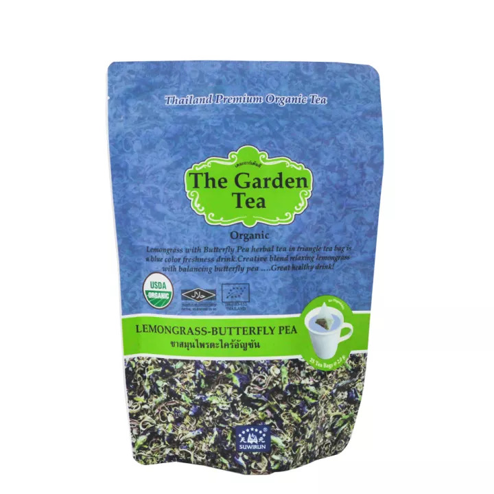 Травяной чай Suwirun Garden Te aЛемонграсс и Анчан, 25 пакетиков / Herbal tea Garden Tea Lemongrass and Butterfly Pea, 25 bags Suwirun