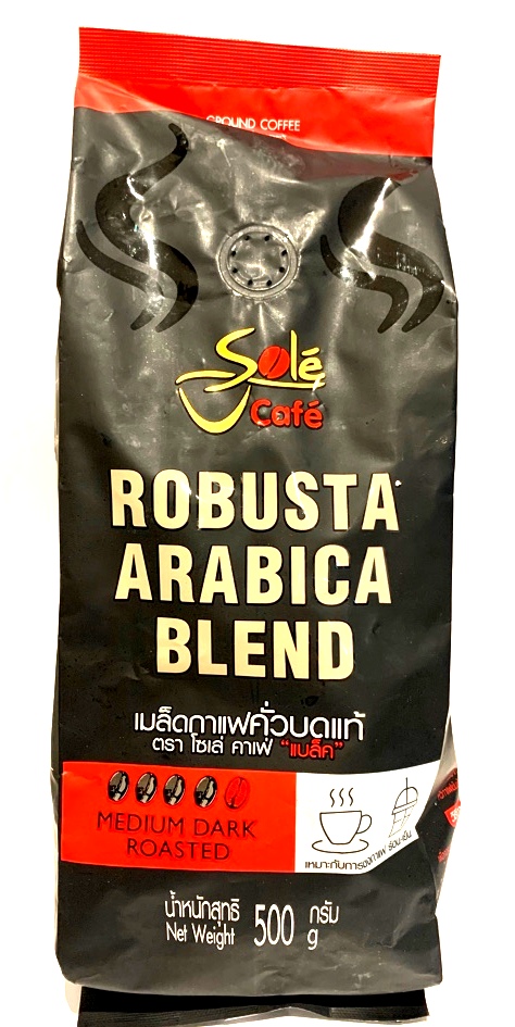 Кофе молотый Робуста Арабика средней темной обжарки Sole Cafe 500 г / Sole Cafe Ground coffee Robusta Arabica Medium Dark roasted 500 gr