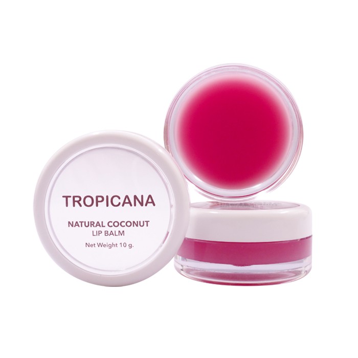 НАТУРАЛЬНЫЙ КОКОСОВЫЙ БАЛЬЗАМ ДЛЯ ГУБ TROPICANA (Pomegranate Joyful) 10G / TROPICANA NATURAL COCONUT LIP BALM (Pomegranate Joyful) 10G