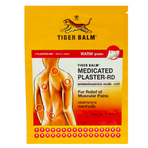 Согревающий и обезболивающий пластырь (красный) 2 шт 10*14 см / Tiger Balm Medicated Plaster Warm Red 2 prs 10*14 sm