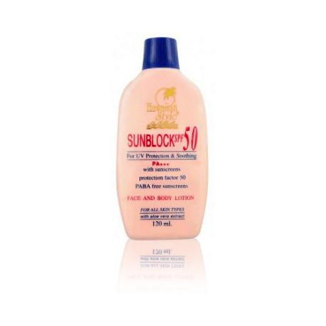 Лосьон для лица и тела с защитой от солнца SPF 50 120 мл / Hawaiian Style Sunblock SPF 50 For Uv Protection and Soothing PA+++ Face And Body 120 ml